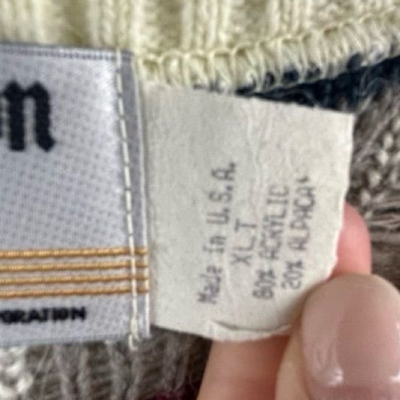 London Fog Men's Geometric Alpaca Sweater Vest XLT Multicolor V-Neck - Picture 7 of 11